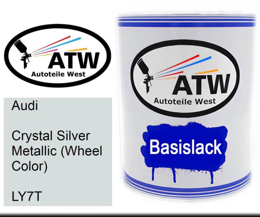 Audi, Crystal Silver Metallic (Wheel Color), LY7T: 1L Lackdose, von ATW Autoteile West.